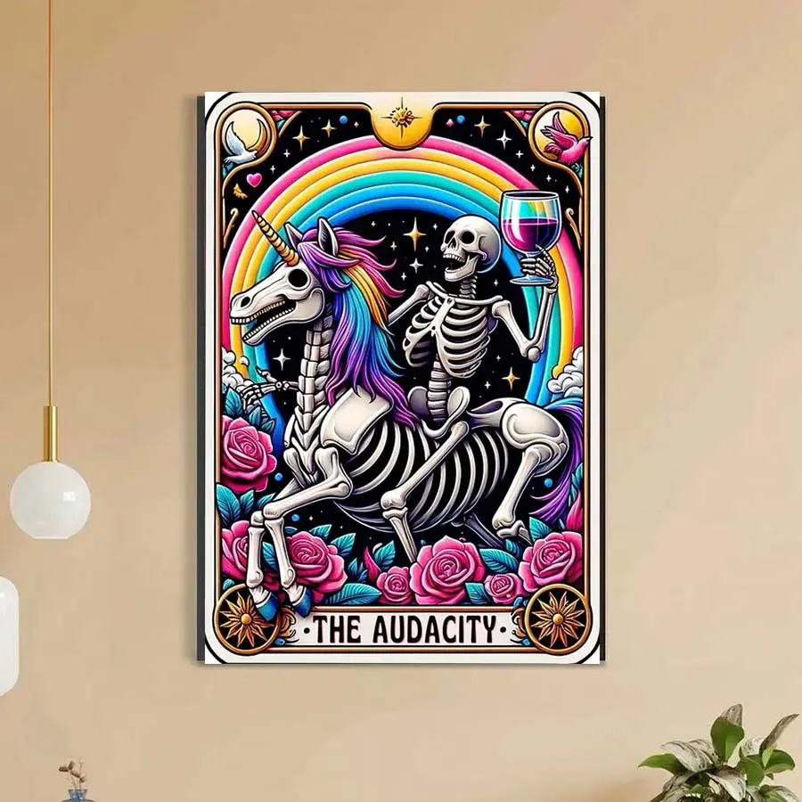 5D DIY Full Drill Diamond Painting - Diamond Painting Kit Skull Unicorn Mosaic Canvas DIY Wall Art, Home Wall Decoration