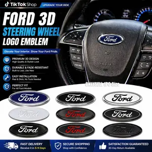 1Pc 5.8cm Car Steering Wheel Center Badge Logo Sticker Steering Wheel Logo Sticker Car Interior Decoration Accessories Car Accessories for Ford Focus 2 3 4 MK2 MK3 MK4 ST F150 Mondeo Fiesta Fusion Ranger Mustang Shelby Kuga Edge Explorer Ecosport Transit