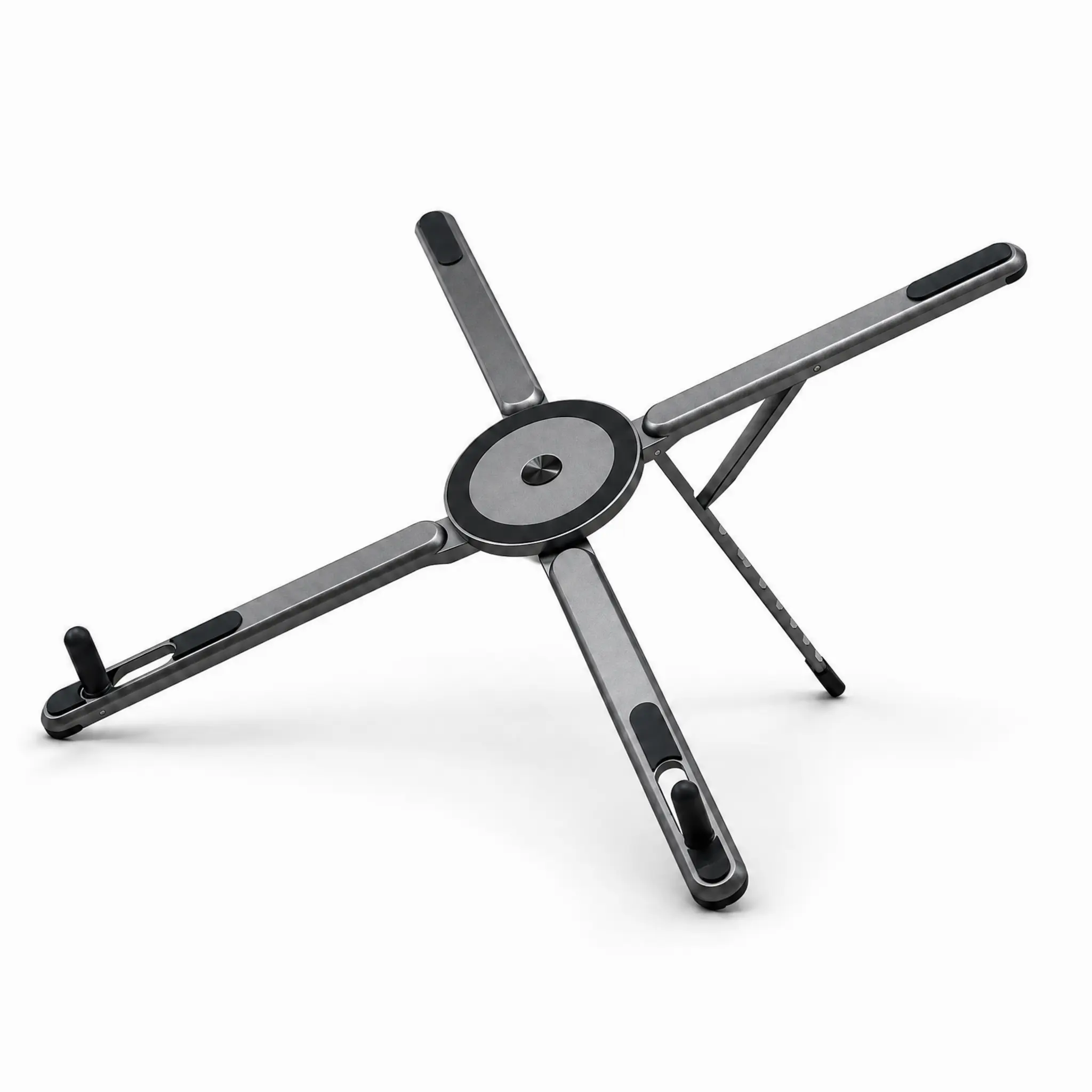 3-in-1 Foldable Aluminum Laptop Stand with Storage - Adjustable Ergonomic Riser for 10–16 Inch Laptops, Better Cooling, Comfortable Viewing Angle, Multi-Function Desk Organizer for Phone, Home Office Use