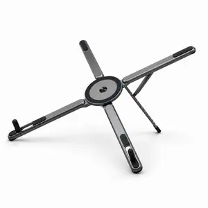 Multi-Function Desk Storage Stand, 3-in-1 Foldable Aluminum Laptop & Phone Holder, Adjustable Ergonomic Riser, Portable Organizer for Home Office & Travel