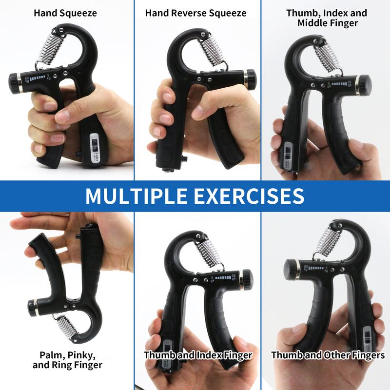 Adjustable Hand Grip Strengthener 11 to 132 lbs Forearm Strengthener Hand Exerciser for Strength Muscle Building Injury Recovery and Grip Enhancement Workout finger grip strengthener big  mama  grip hand grip exerciser  body workout adjustable chest