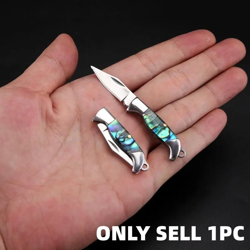 Stainless Steel Mini Folding Knife with Brass Handle, Compact Utility Tool for Package Opening & Keychain Carry, Keychain Multi Tool for Everyday Use