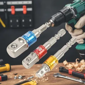 Impact Socket Adapter Set, Impact Sockets Set: 1/4", 3/8", 1/2" Drive Quick-Change Extension Bar for Impact Drivers & Drills, Heavy-Duty Alloy Steel Universal Converter Kit for Auto Repair & Mechanical Maintenance, Power Tool Accessory