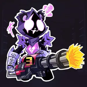 Cute Tactical Cat Gamer Sticker – Fortnite-Inspired Cartoon Character for FPS Fans