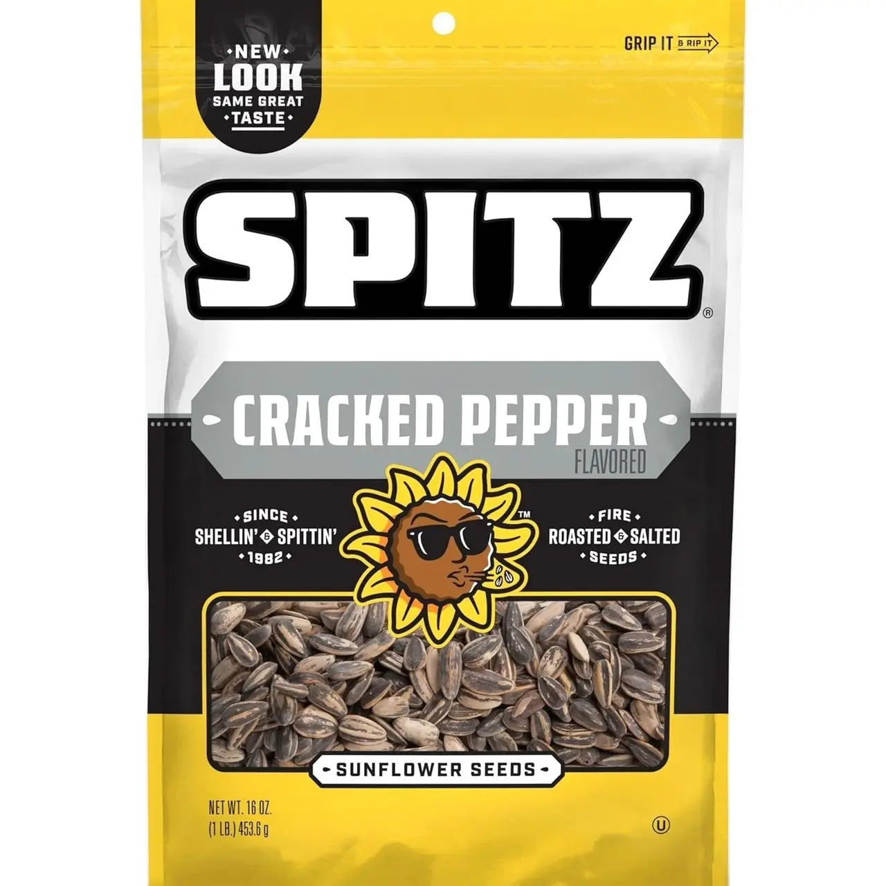 Spitz Sunflower Seeds Pack, Cracked Pepper, 16 Oz Snack Bag