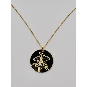 Cattleya Grace Necklace - 18k gold PVD