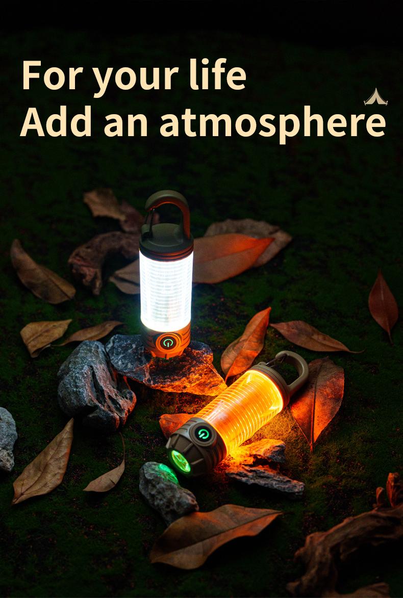 Portable LED Camping Light with Keychain & Hook, Multi-Color Mini Flashlight, Outdoor Atmosphere Lamp for Camping & Hiking