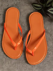 Women's PU Leather Flip Flops, Casual Plain Design, Rubber Sole, Less Than Ankle Height, Perfect for Beach Vacation & Daily Wear
