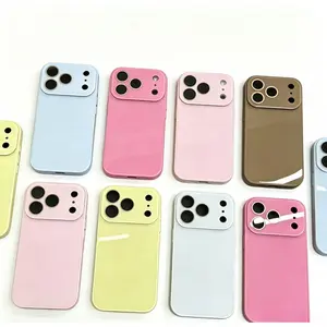 Solid Color iPhone Case with Crystal Clear Camera Lens Protection, Shockproof Slim Protective Cover Compatible with iPhone 17 Pro Max/17 Pro/17 Air/16/15/14/13 Pro/Pro Max/Plus, Anti-Scratch Full Body Protector Phone Case