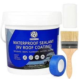 Roof Sealant & Coating Liquid Rubber Waterproof Sealant for RV Camper Trailer Roof Repair Leak Proof DIY Application 1 Gallon Kit