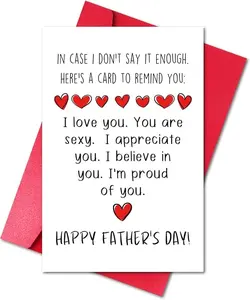 Funny Father's Day Card for Husband Boyfriend - In Case I Don't Say It Enough Card, Cute Romantic Father Day Gift for Him, Sexy Husband Anniversary Card From Wife