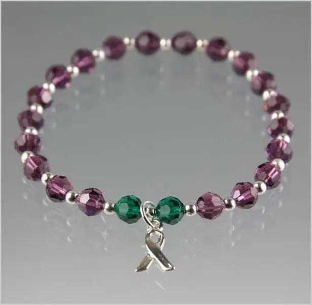 Leiomyosarcoma Awareness Bracelet | LMS Crystal Sterling Silver