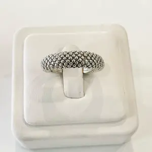 Sterling Silver 925 Beaded Lightweight Hollow Ring Electroform Jewelry