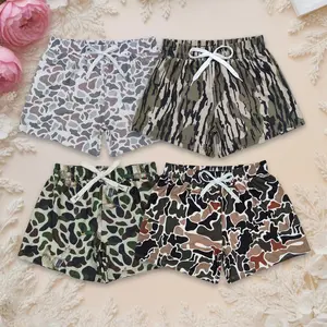 Kids Clothing Sibling Boys Western Camo Print Summer Trunks Swimsuits Swimwear  casual wear cotton fabric season