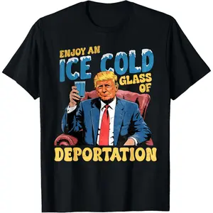 ICE Enjoy an Ice Cold Glass of Deportation Funny Trump ICE T-Shirt