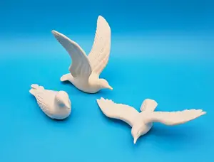 Ceramic Bisque Seagull Figurine – Ready to Paint DIY Coastal Decor (Sitting & Flying Variants)
