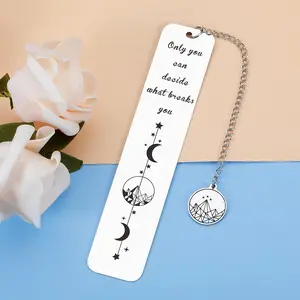 Stainless Steel Bookmark, 1 Count Creative Moon & Star Design Bookmark with Gift Box, Inspirational Bookmark for Friends & Family, Book Accessories