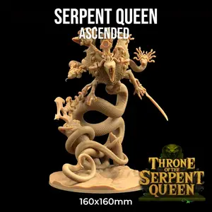 Serpent Queen Ascended Throne of the Serpent Queen |The Dragon Trappers Lodge | 32mm Scale | Miniature TTRPG Mini DnD Dungeons Dragons Wargaming