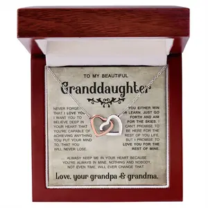 Meaningful Granddaughter Jewelry – Sterling Silver Double Heart Necklace With Heartfelt Message, Perfect Gift For Birthdays And Graduations