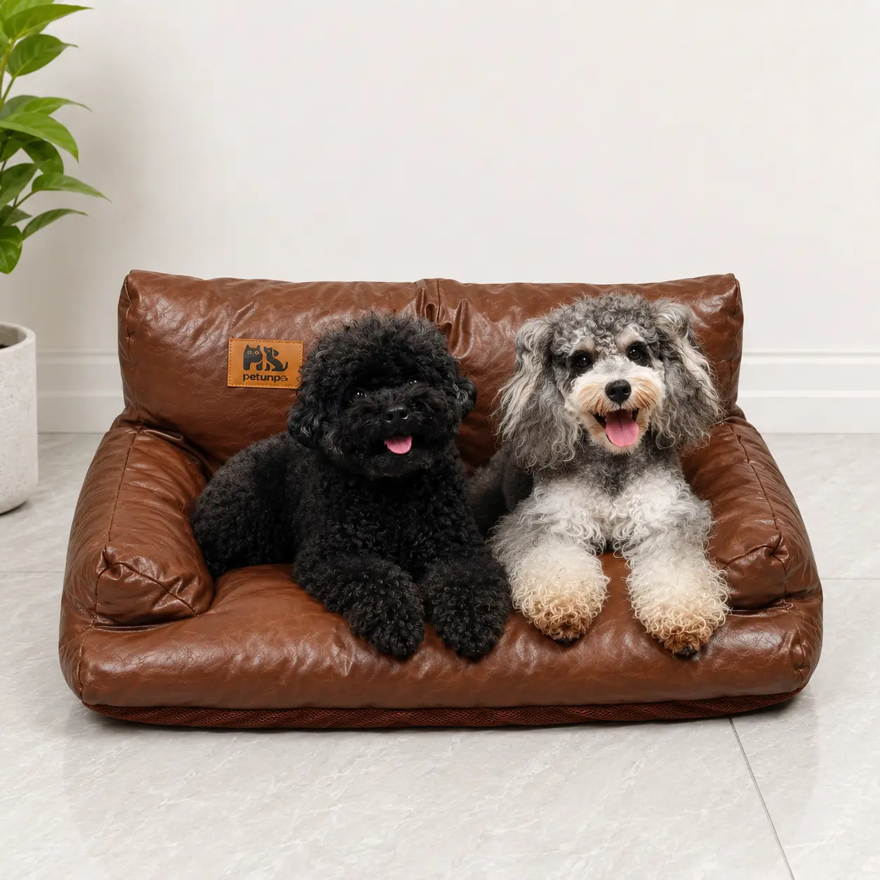 Luxury Waxed Faux Leather Pet Sofa Bed for Dogs & Cats, Cozy Orthopedic Lounge Couch, Waterproof & Scratch-Resistant Pet Bed, Fast Shipping from US Warehouse