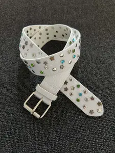 Vintage Faux Fur Colorful Rhinestone Belt, High-End Design Leather Waistband, Fashion Accessory, Versatile Style, Fashionable Buckle Decorated