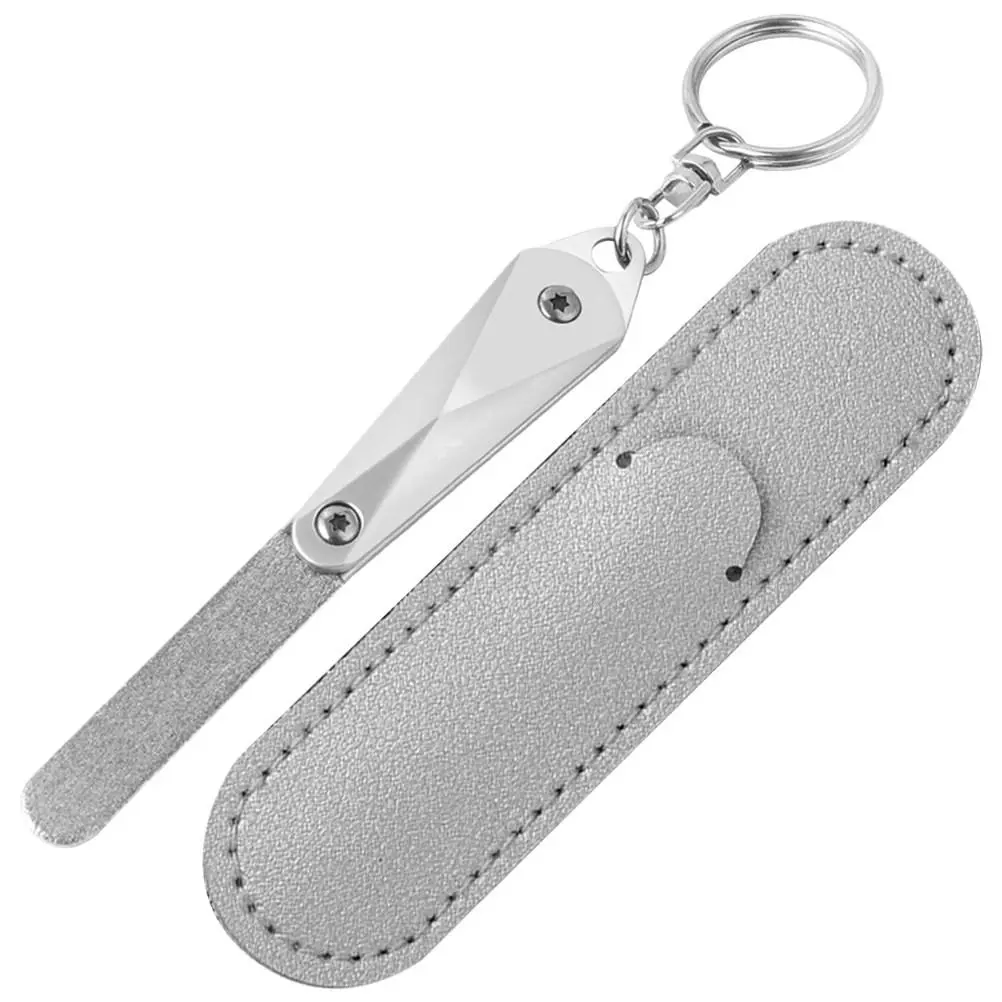 Stainless Steel Nail File Metal Double Sided Nail Trimmer Protective Case Lightweight Portable Manicure Pedicure Tool Salon