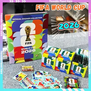 2026 Soccer Sticker Collection Set – 25/50/100 Sticker Packs with Soft Cover Collector Album for Fans