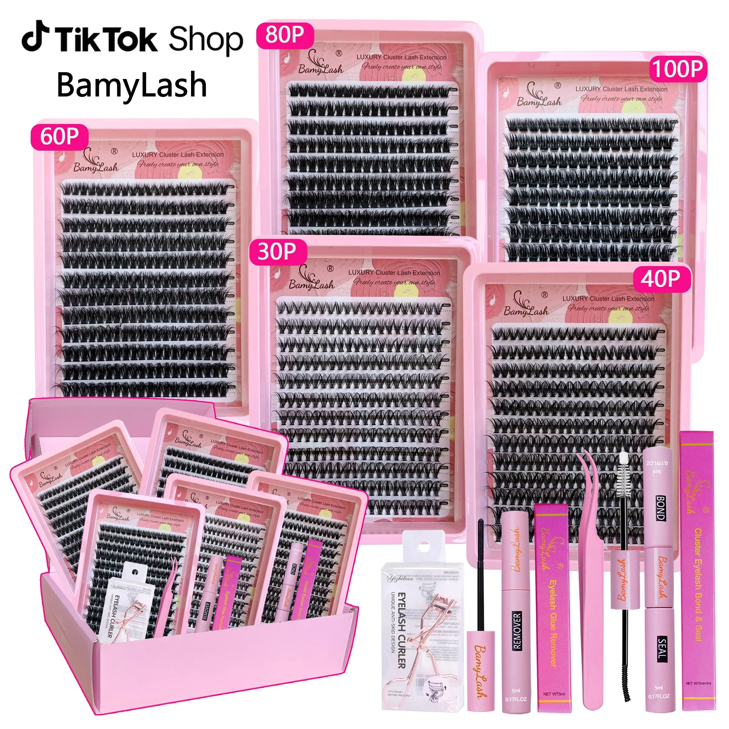 D-curl DIY personal eyelash cluster, beginner-friendly, high-capacity eyelashes, DIY different makeup beauties, Natural Wispy thick and volume false lash long-lasting and dense false eyelashes, easy-to-use split-section eyelashes