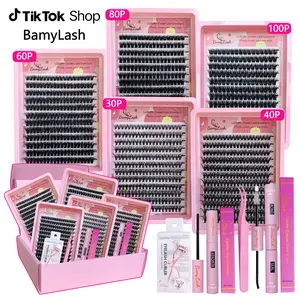 D-curl DIY personal eyelash cluster, beginner-friendly, high-capacity eyelashes, DIY different makeup beauties, Natural Wispy thick and volume false lash long-lasting and dense false eyelashes, easy-to-use split-section eyelashes