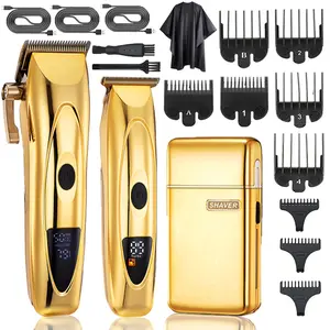 Professional Hair Clipper for Men, 1 Set T-blade Trimmer Electric Shavers Razor Set, Rechargeable Cordless Barber Clippers and Beard Trimmer for Men, Cordless Trimmers