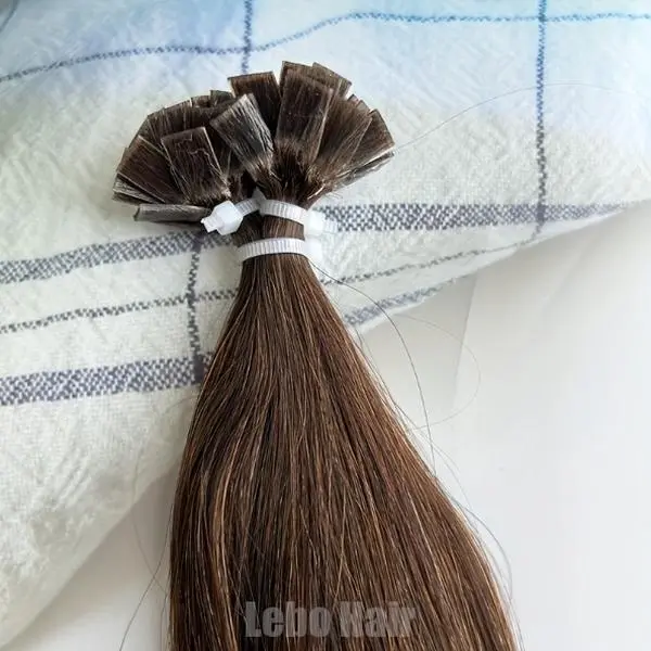 12-28 Inch Flat Tip Hair Extensions come with 50 strands at 30g, crafted from genuine  Remy human hair with natural straight style. Pre-bonded and invisible flat tip structure enables quick and simple installation. These thick soft hair strands have e