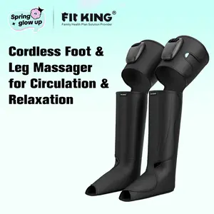 【FIT KING】Cordless Foot and Leg Massager, Leg Massager, No External Hoses & Handheld Controller, Easy to Use for Travel, Mom, Dad, Athletes, Blackfriday gift