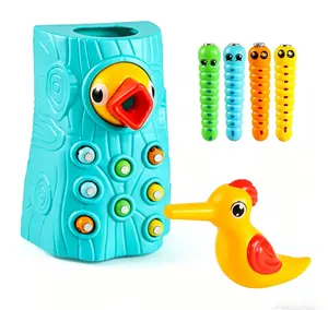 Woodpecker Magnetic Bug Catching Toy - Toddler Fine Motor Skills & Creativity Game, Animals & Nature Themed Abs-Engaging Activity for 2-6 Years Old