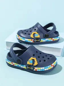 Hole Shoes, Lightweight Comfortable Cartoon Bulldozer Pattern, Fashion Versatile Outdoor Casual Soft Bottom Sandals for Boys Girls