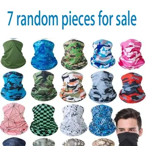 7pcs Multifunctional Portable Lightweight Headscarf Neck Gaiter, Unisex Cycling Handkerchief, UV Protection Ice Silk Material, Outdoor Fishing Hiking Hat Mask
