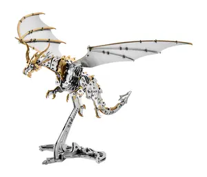 3D Puzzle Metal Assembly Model Kit, Easter gift, Educational STEM Gift Toy for Adults Teens, Pterosaur, Dragon, 373 Pcs DIY ,4 Hours to Build, Ideal for Gifts and Decorations, Family game night, Included tools