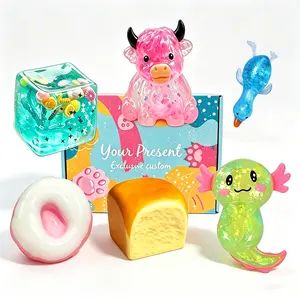Variety Pack Squishy  Relief Toys, 6 Different Styles, Glitter Fidget Sensory Bundle, Slow-Return, Party & Gift Use Glittery、Slow Rise、ASMR、Anxiety Relief teacher reward stress ball