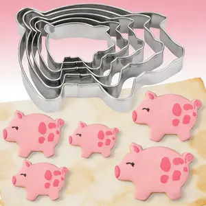 Adorable Pig-Shaped Cookie Stamp Set, Perfect for Family Baking Parties, Enhances Hand-Eye Coordination & Creativity, Fun Kids' Activity Kit
