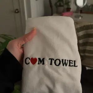 35*75 cm Microfiber Embroidered Letter Funny Wash Towel, 1 Count Soft Absorbent Towel, Humor Gift for Valentine's Day, Wedding or Bachelorette Party