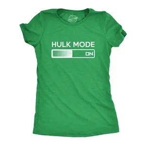 Women's Hulk Mode On T Shirt Funny Comic Book  Tee for Women Funny Womens T Shirts Cute Vintage Fashion Casual Ladies T-Shirt Gift Nerd Tops for Women Funny Movie Top Women's Novelty Tees Green
