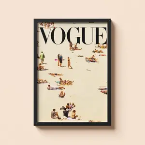 At the Beach Print  Old Money Poster  Vintage Vogue Poster1 - (Unframe)