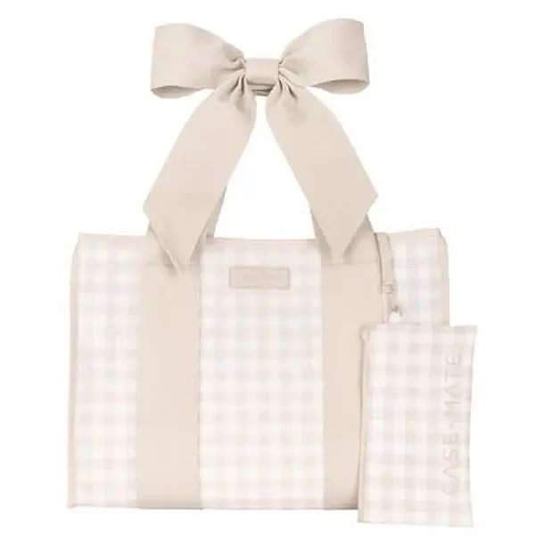 Case Mate latte gingham tote