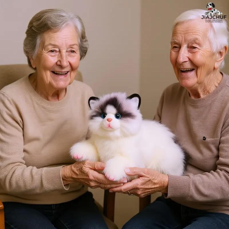 Plush Cat Doll Companion Toy, Soft Stuffed Animal Figure, Cute Kitten Plushie for Kids Girls, Perfect Gift for Children