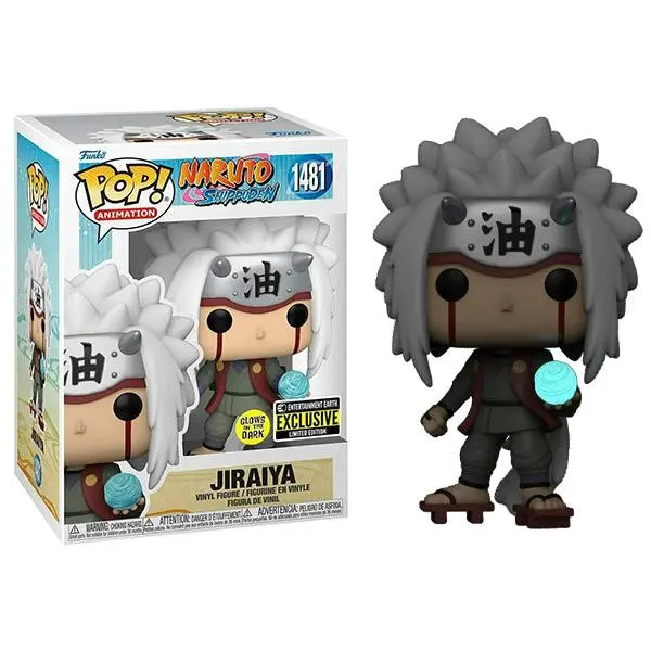 Funko Pop! Naruto Jiraiya Glow-in-the-Dark Anime Design Soft Vinyl Figure #1481 - Entertainment Earth Exclusive with PopShield Protector