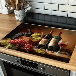 Silica Gel Kitchen Mat, Decorative Rug Mat, Absorbent Non-Slip Surface Protector, Wine Grape Design, Enhances Home Aesthetics & Cooking Fun