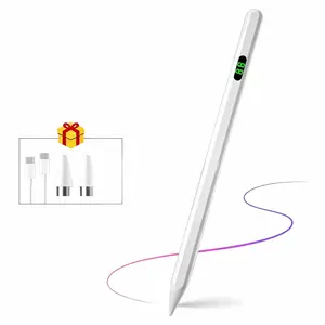 Magnetic Touch Pen, Rechargeable Precision Drawing Writing Pen, LED Battery Display, Compatible with iPad 6th-10th Gen & Pro Series, USB Charging
