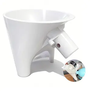 Flour Funnel for Kitchen Aid Stand Mixer, Easy Pour No-Mess Attachment fit for Tilt-Head Stand Mixer 4.5 & 5 Quart (KSM150), White Plastic Kitchen Accessory