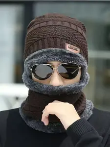Unisex Winter Scarf Hat Gloves Set, Outdoor Warm Cycling Windproof Kit, Men and Women Cold Weather Accessories