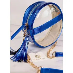 Caroline Hill -Metallic Royal Madison Clear Crossbody