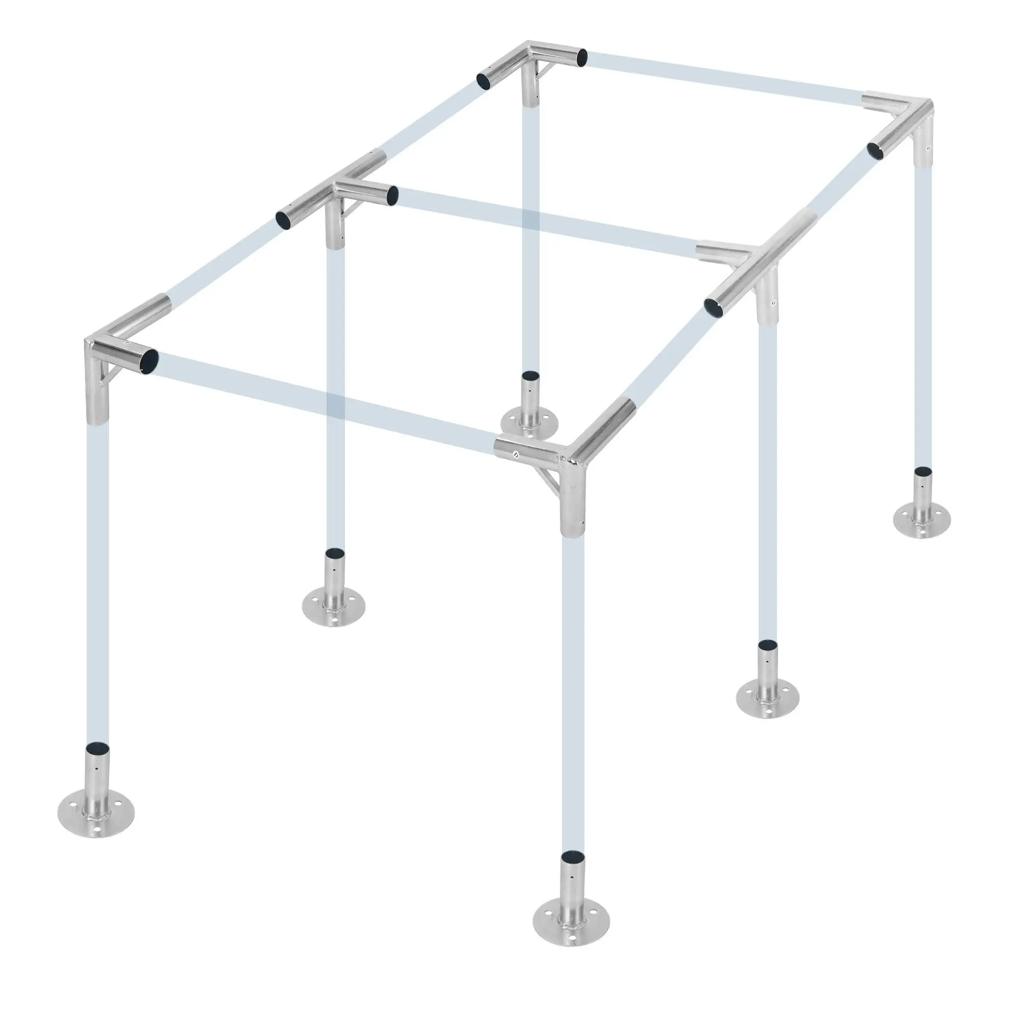 Carport Fitting Kit 1-3/8", Complete Set for 6-Leg Canopy with Galvanized Steel Connectors, Weatherproof Carport Accessories for Shed, Greenhouse (Poles & Roof Not Included)
